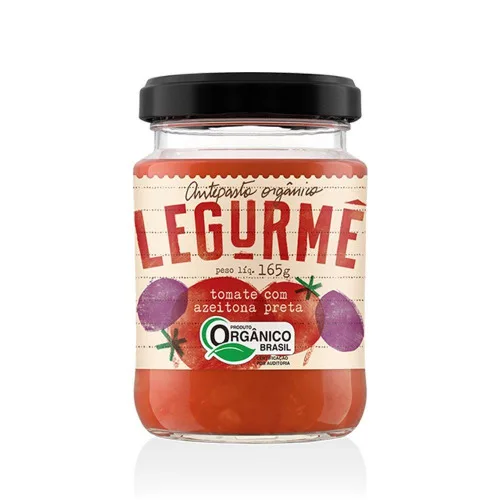 Antepasto Artesanal Orgânico Tomate Com Azeitona Preta - LEGURME - Mercearia