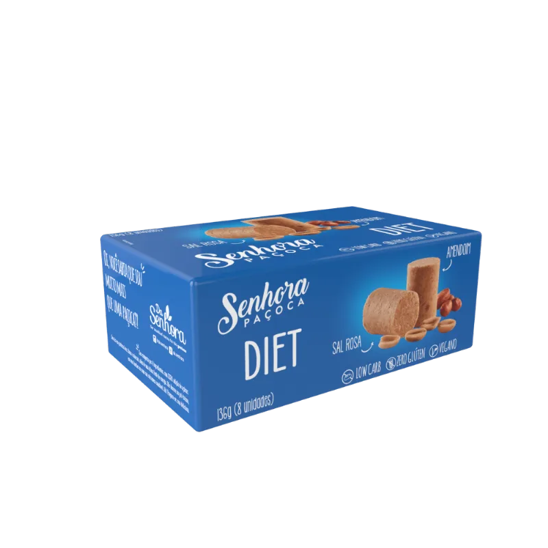 Paçoca Diet Com Sal Rosa Da Senhora 136 G Com 8 Unidades