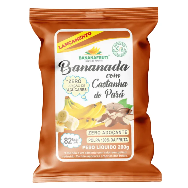 Bananada Bananafruti Zero Açúcar Castanha do Pará 200g