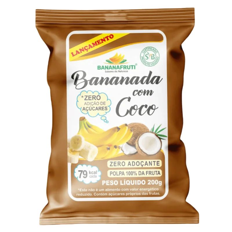 Bananada Bananafruti Zero Açúcar Coco 200g