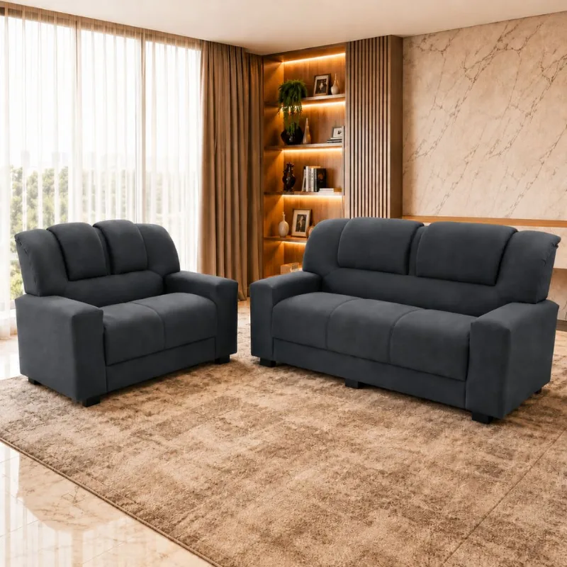 Conjunto De Sofá Paraná Sandero 3 e 2 Lugares New Conjunto de Sofá 2 e 3 Lugares Sandero Paraná | Cinza