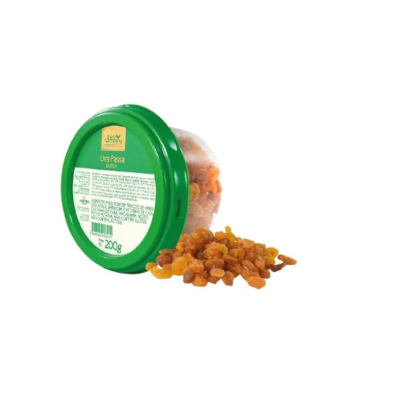 Uva Passas Branca Euro Company Moscatel Pote 200g