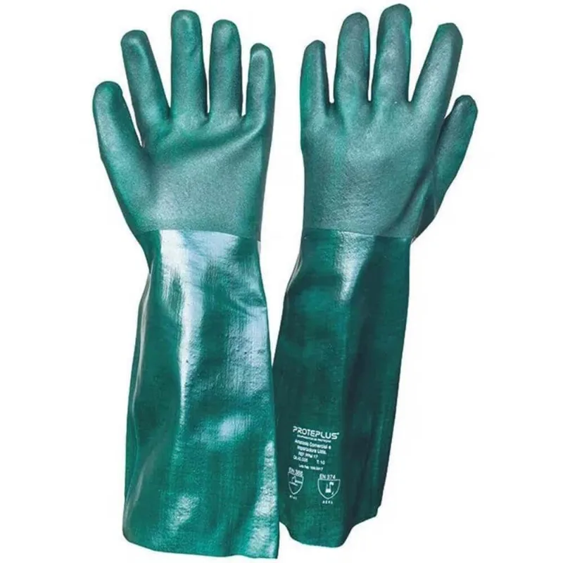 Luva De Pvc Com Forro De Algodão 45 Cm - Proteplus Luva De Pvc Com Forro De Algodão 45cm - Proteplus