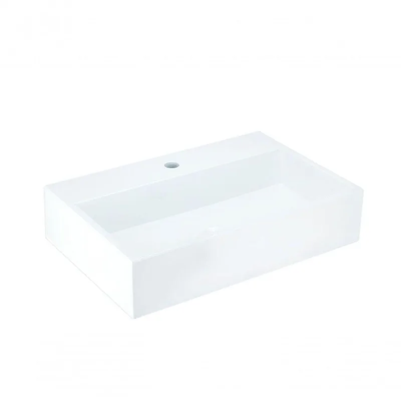Cuba De Apoio Banheiro Esmeralda Pedra 60x40cm Branco Standard - Venturi - Livros