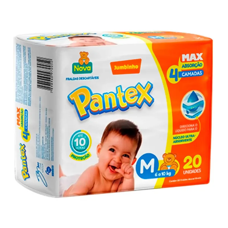 Fralda Pantex Jumbinho, M c/ 20 Unid