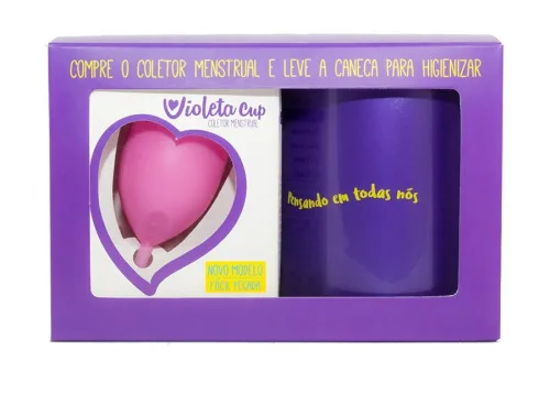 KIT COLETOR MENSTRUAL VIOLETA CUP TIPO B ROSA - ROSA