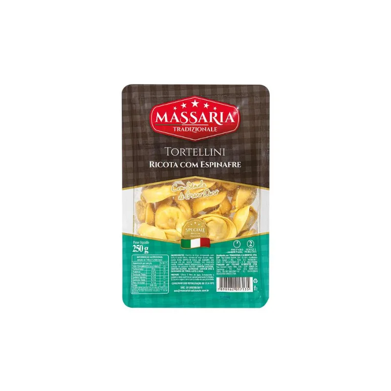 Tortellini de Ricota com Espinafre Resfriado Massaria Tradizionale 250g