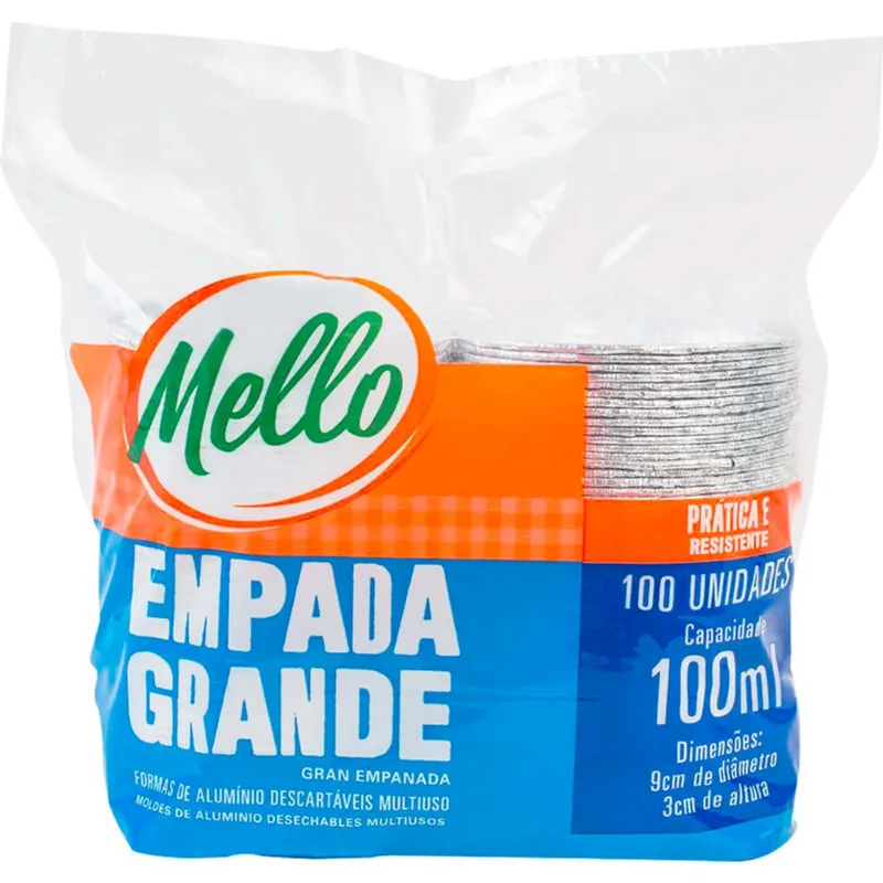 Forma de Alumínio Mello Empada 100ml 100un