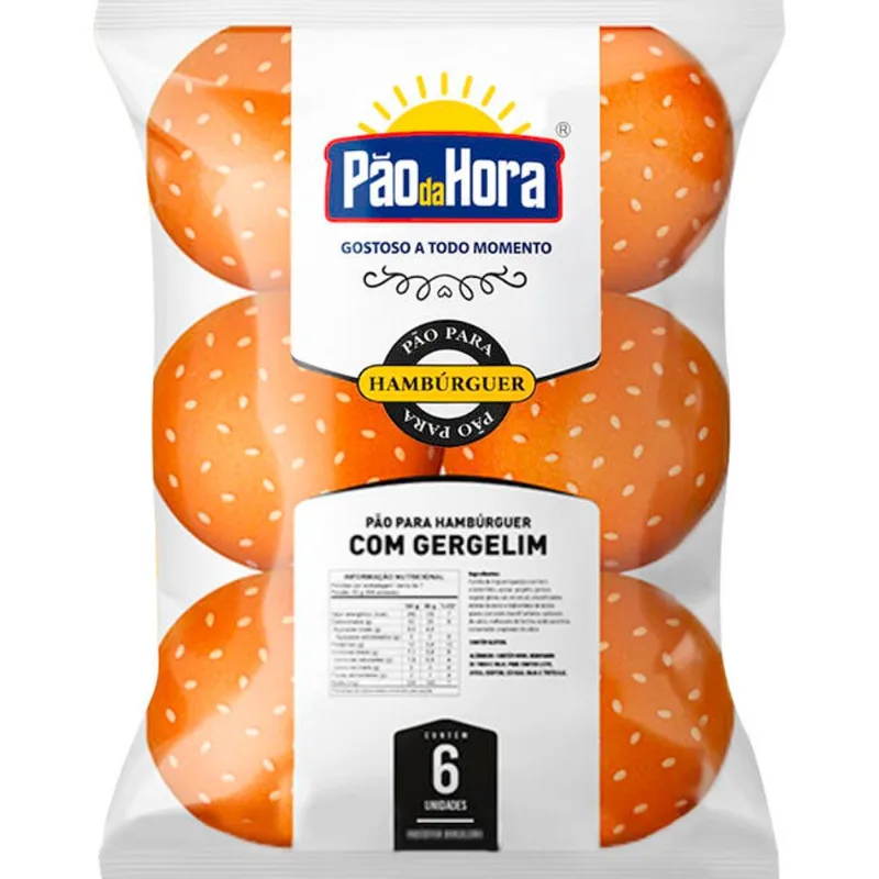 Pão para Hambúrguer Pão da Hora Gergelim 360g
