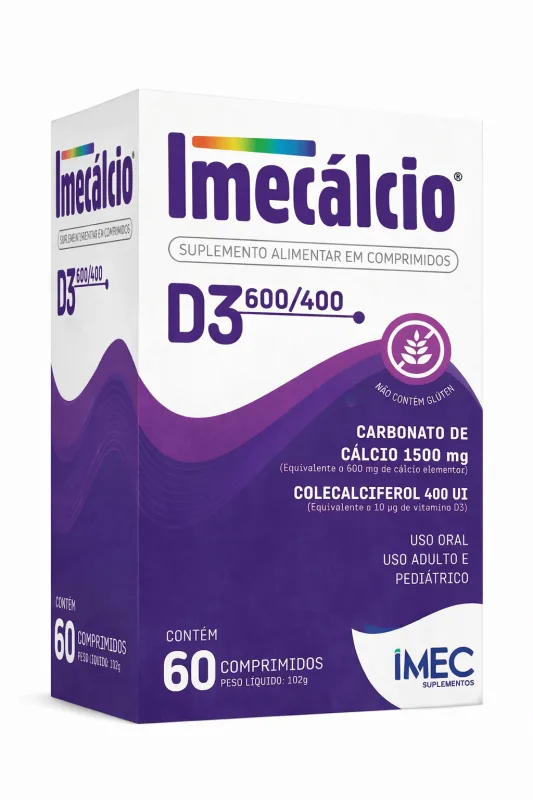 Imecálcio Cálcio D3 600/400mg 60 Comprimidos Nutivit - Nutivit - Medicamentos