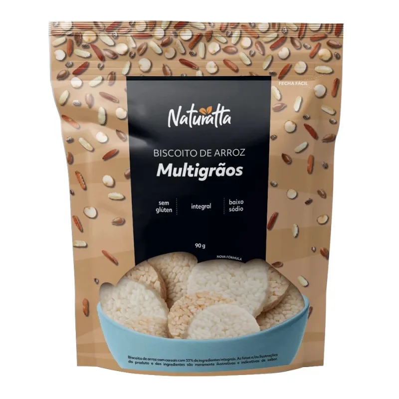 Biscoito De Arroz Multigrãos Naturatta 90g - Não Informado - Mercearia