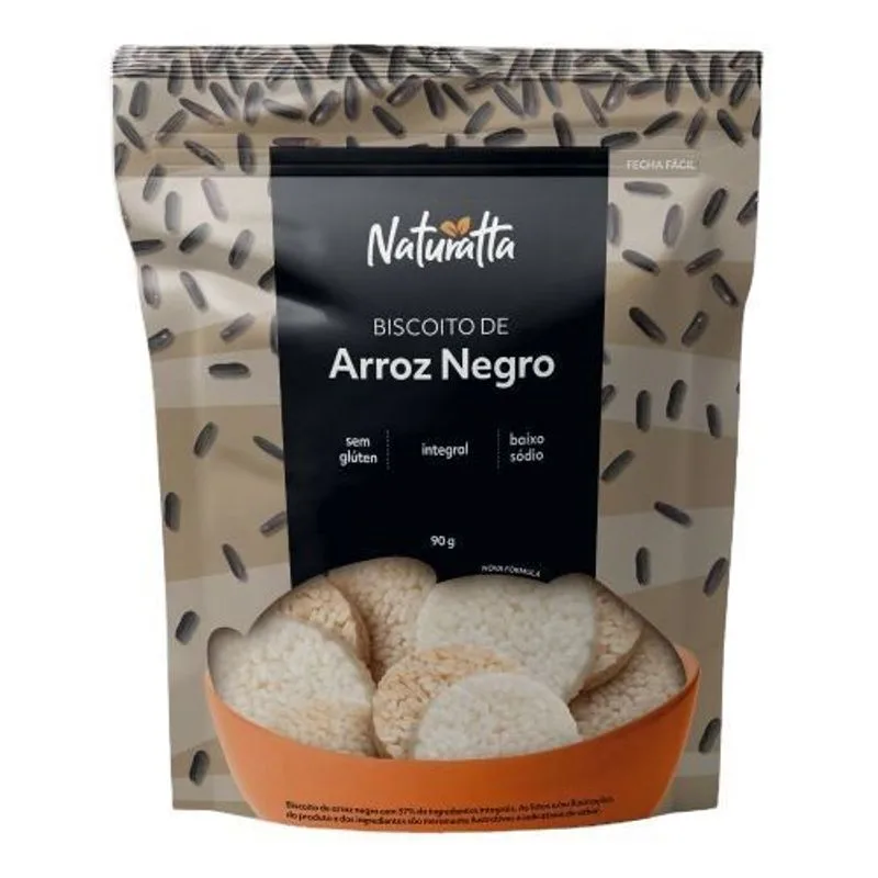 Biscoito De Arroz Negro Naturatta 90g - Não Informado - Mercearia