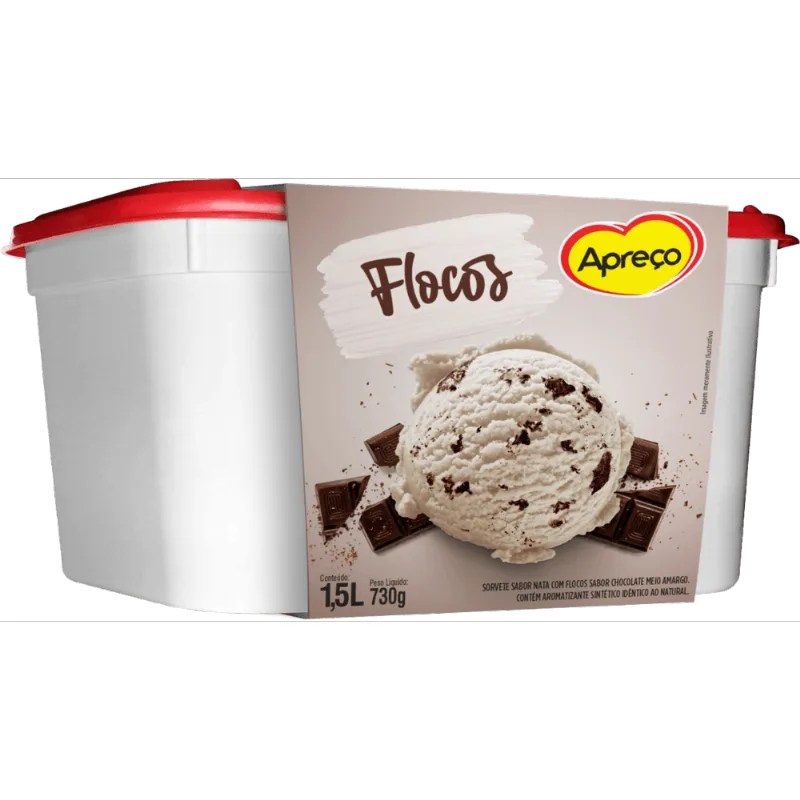 Sorvete Flocos Apreco 1,5 Litros