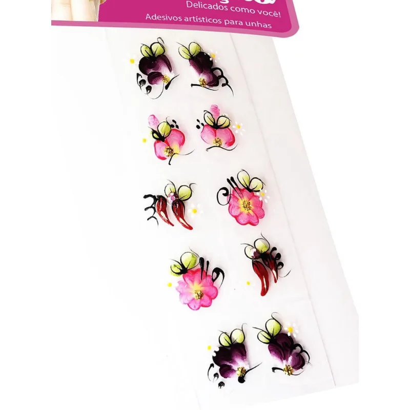 Kit 50 Adesivos Para Unhas Arte Sedução, 100% Artesanal