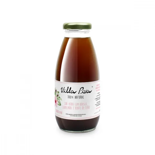 CHÁ VERDE COM HIBISCO CAVALINHA E DENTE-DE-LEÃO VILLA PIVA 300ML - VILLA PIVA - Chá