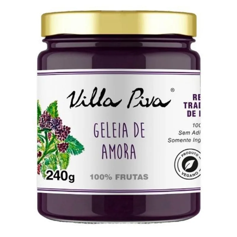 Geleia Amora 100% Frutas Sem Adição Açúcar Villa Piva 240G