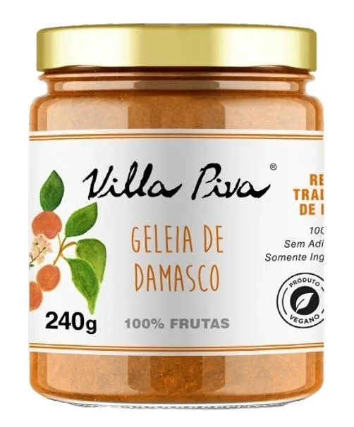 Geleia Damasco 100% Frutas Sem Adição Açúcar Villa Piva 240g - Não Informado - Mercearia