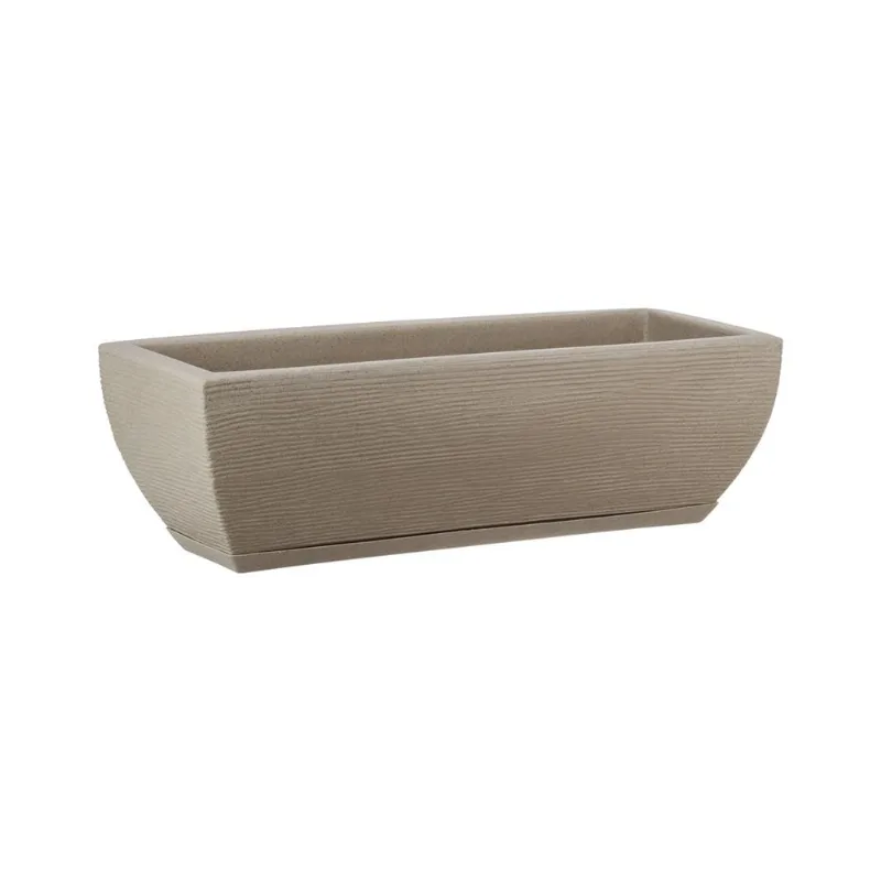Floreira Amsterda Grafiato 48X16 Bege Stone Effect Floridis