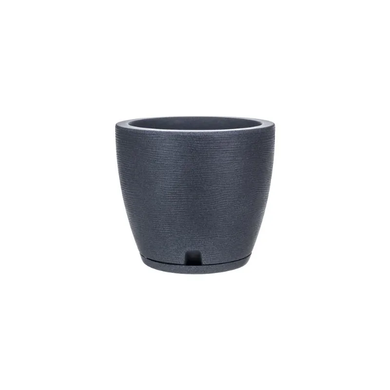 Vaso Amsterda Grafiato 27X28 Grafite Stone Floridis