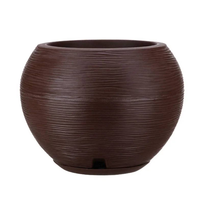 Vaso Florença Sisal Marrom Stone Floridis 17x19cm