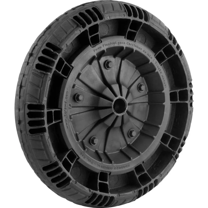 Roda completa com pneu maciço furo de 1" - FLEX BORDER - FLEX BORDER - Construção Civil