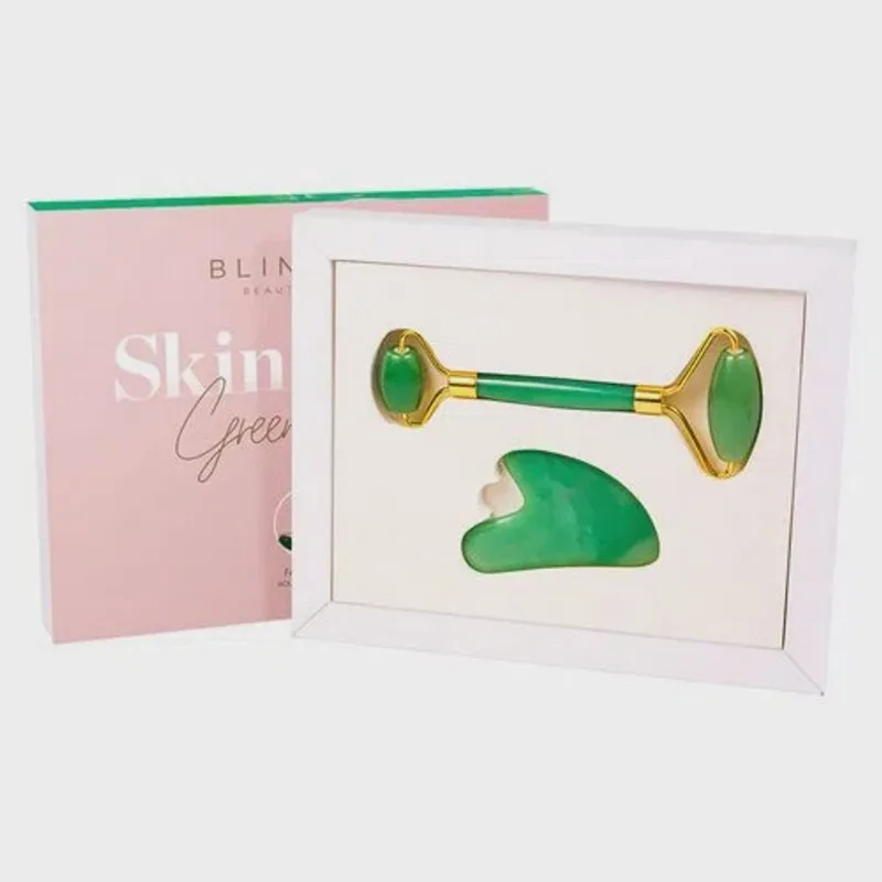 Skin glow green jade roller E ghasha beauty designe blinklab