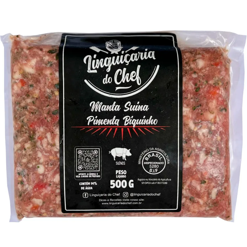 Manta Suína Pimenta Biquinho Linguiçaria do Chef 500g