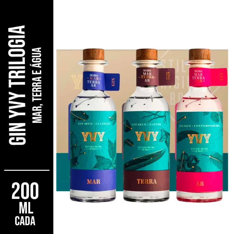 Gin Yvy Trilogia 200ml c/ 3 Unid