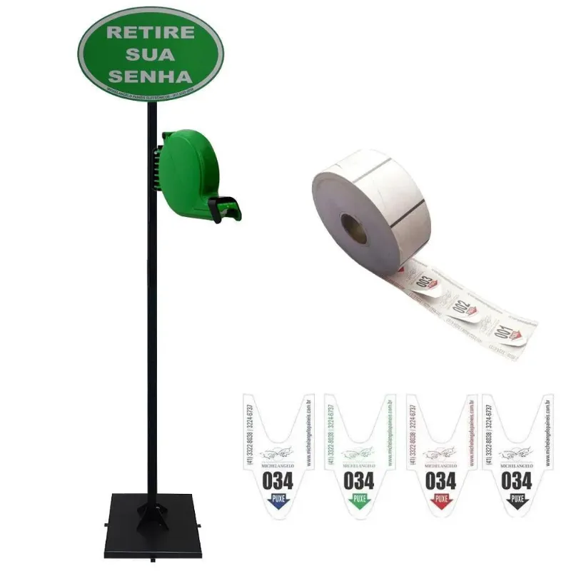 Kit Dispensador de Senha Bico de Pato com Pedestal - Verde