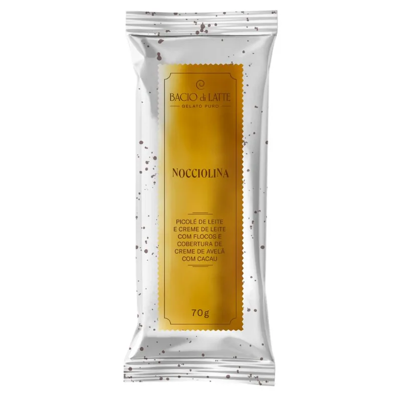 Picolé Bacio Di Latte c/ Cobertura Flocos c/ Avelã 70g