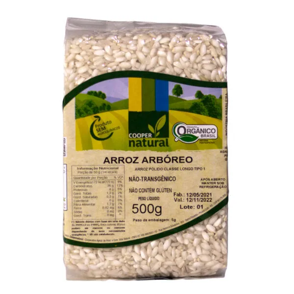 Arroz Arbóreo Polido Orgânico Coopernatural 500g - Não Informado - Mercearia