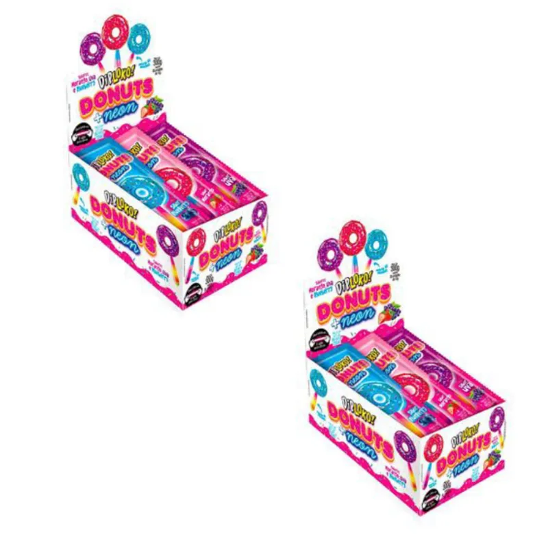 Pirulito DipLoko Neon Sabores Uva Morango e Blueberry 60Un