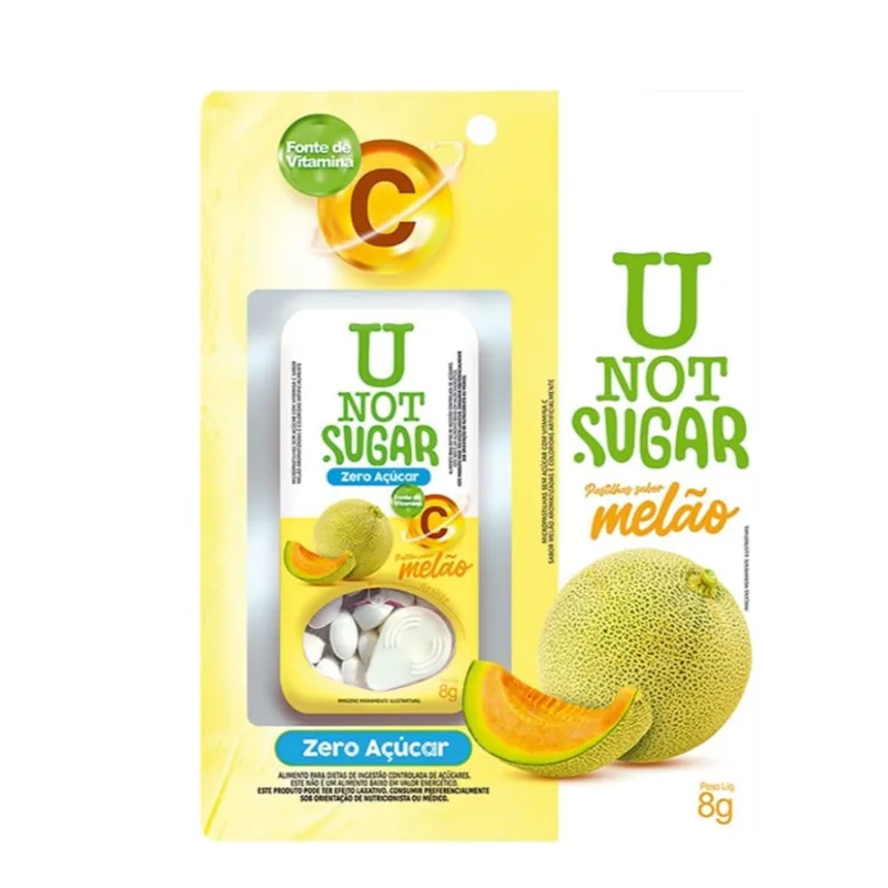 Pastilha U Not Sugar Sabor Melão Sem Açúcar 8g