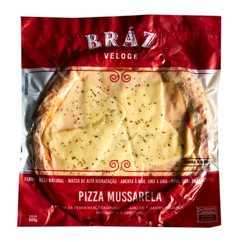 Pizza Mussarela Congelada Bráz Veloce 500g