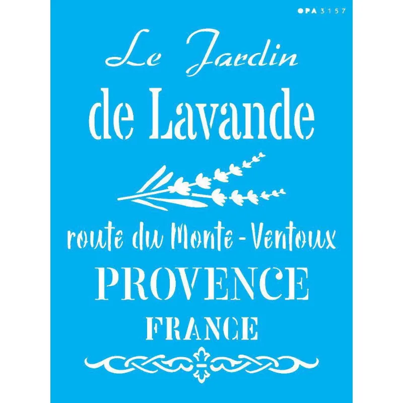 Stencil 15X20 Frase Le Jardin De Lavande - Opa 3157