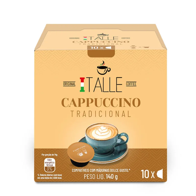 Cápsula de Café Cappuccino Tradicional Italle 140g com 10 Unidades