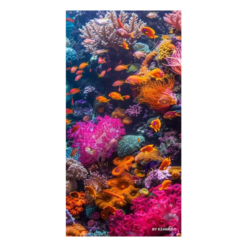 Toalha de Praia e Piscina KazzaVip Felpa 60% Algodão/40% Poliéster Estampada Corais 70cmx140m Multicolor - Outros - Cama, Mesa E Banho