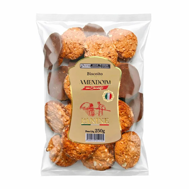 Biscoito Colonial Amendoim com Chocolate Panine 250g - Panine - Mercearia