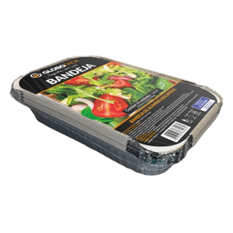Bandeja De Aluminio 1500ml 100unid BANDEJA ALUM GLOBOPACK 1500ML 10UN