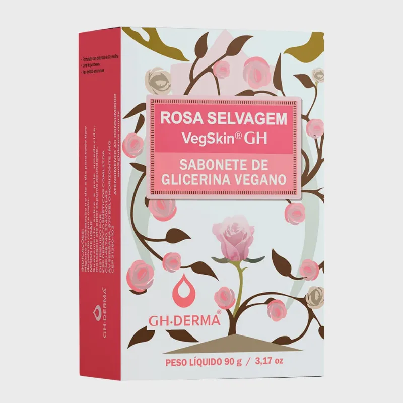 Sabonete gh Glicerina Vegano com Óleos e Rosa Selvagem 90g
