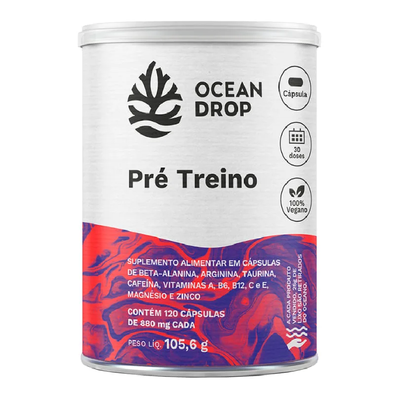 Pré Treino Ocean Drop 880mg 120cáps - Ocean Drop - Suplementos