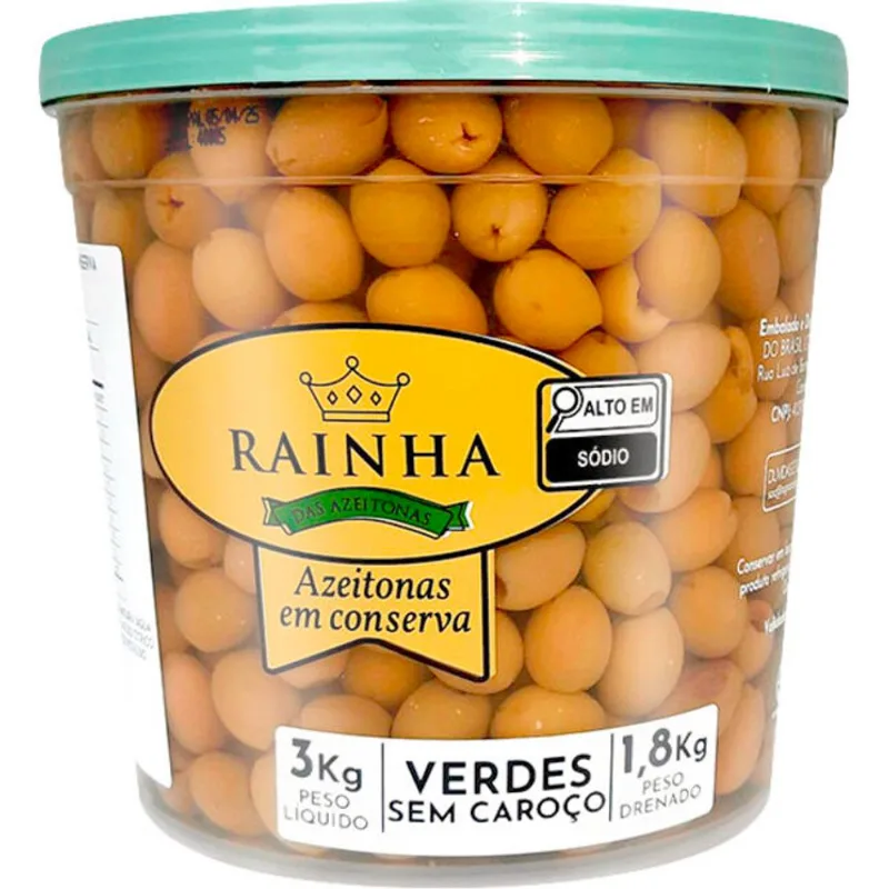 Azeitona Verde Rainha Sem Caroço 1,8kg