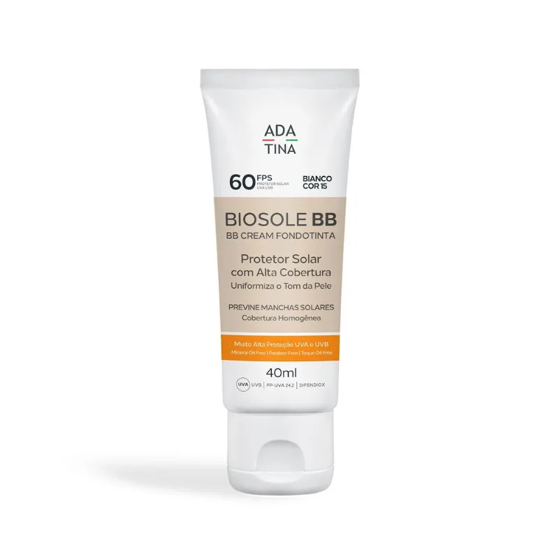 Protetor Solar Biosole BB Cream FPS 60 Ada Tina com Cor 40ml Vaniglia 25