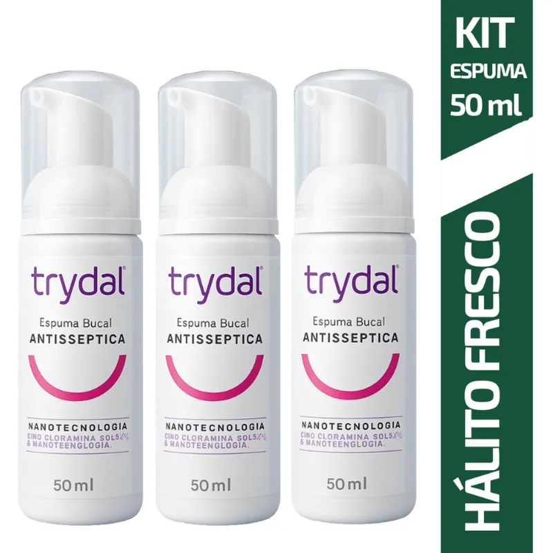 Kit Solução Bucal Espuma Trydal 50ml - 3 unidades