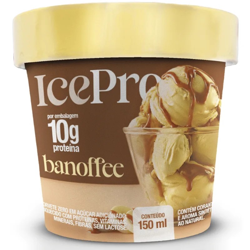 Sorvete Proteico Banoffee Sem Lactose IcePro 150ml