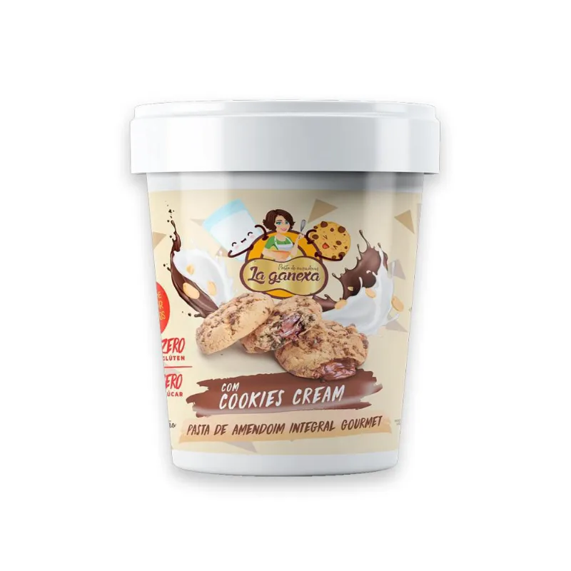 Pasta De Amendoim Integral Cookies Cream Sem Gluten 1Kg