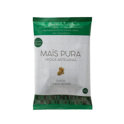 Pipoca Artesanal Lemon Pepper Mais Pura 50g - MAIS PURA