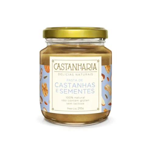 Pasta De Castanhas E Sementes Castanharia 220g - CASTANHARIA