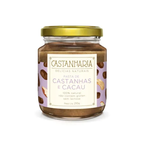 Pasta De Castanhas E Cacau Castanharia 220g - CASTANHARIA