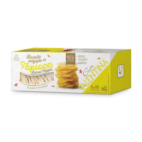 Bisc. Salgado Tapioca Lemon Peper 56g Alimentos - LEMON - Mercearia